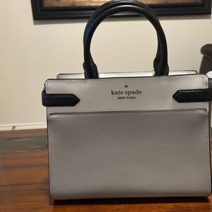 Kate Spade Black and Gray Satchel with Structured Design